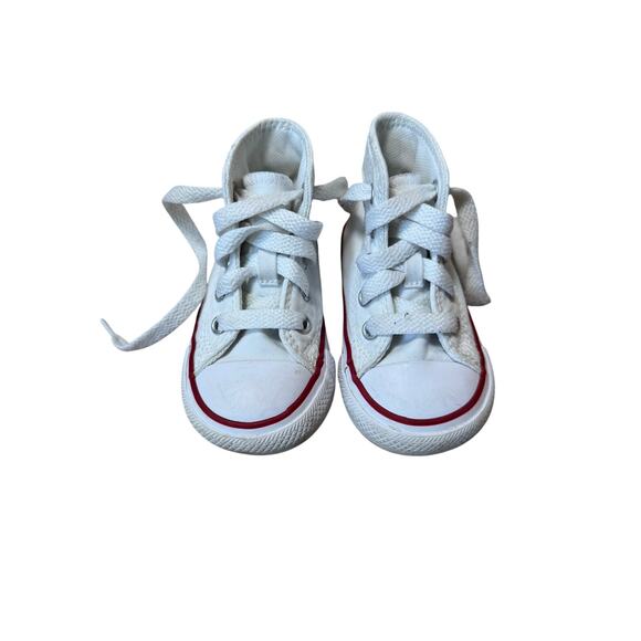 Converse All Star Red & White Kids/toddler/baby sneakers/shoes, High Tops; 4 - Picture 9 of 9